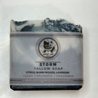 STORM- Citrus, Woods & Musk Tallow Soap with Activated Charcoal